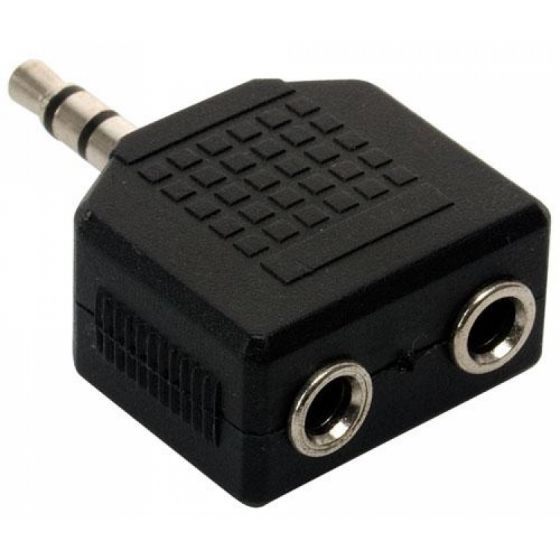 Adaptador divisor de audio 3,5 mm macho a 2 jacks hembra estéreo