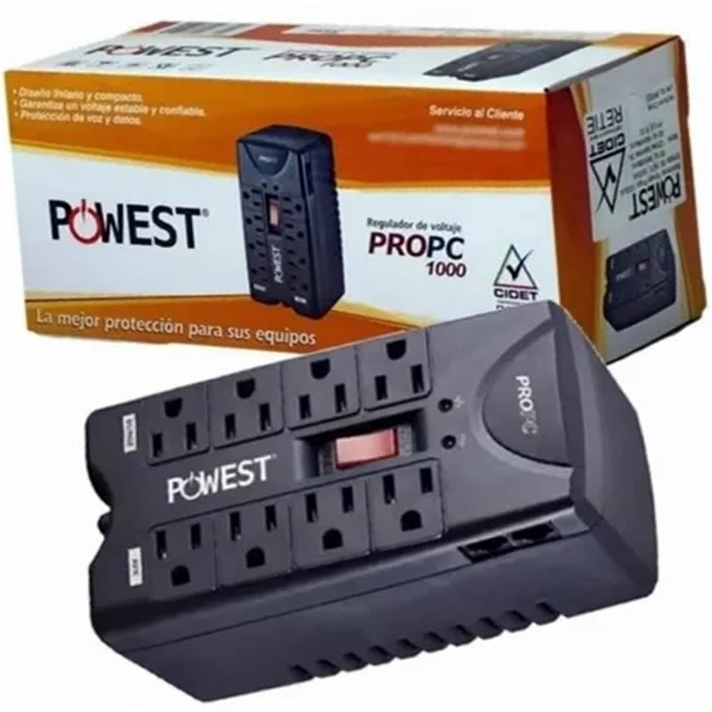 Regulador de voltaje POWEST ProPC de 1000 VA